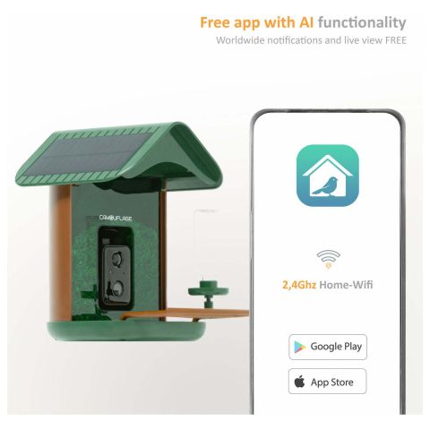 Camouflage Ez Birdfeed - Voederhuis met camera - Groen