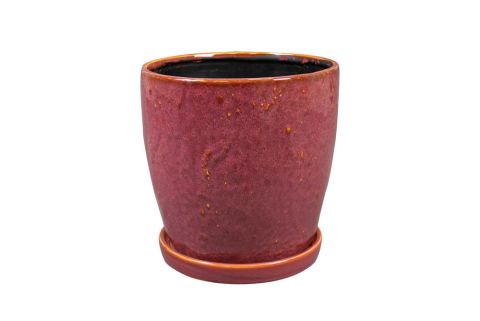 TS COLLECTION Vivi - Bloempot met schotel - Kers - 20 cm