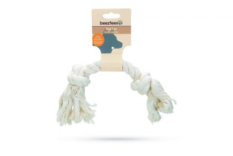 Beeztees Flossy Toy - Flostouw - 2 knopen - Hondenspeelgoed - Wit - M - 125 gram