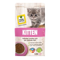 Welkoop Vitalstyle Kitten - Kattenvoer - Kip - Vis - 1,5 kg aanbieding