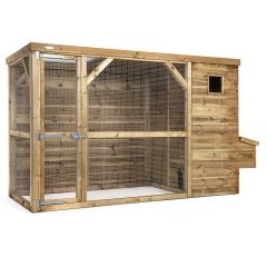 Welkoop Voldux Toon - Kippenhok met ren - Naturel - 193x336x125 cm - Rechts aanbieding