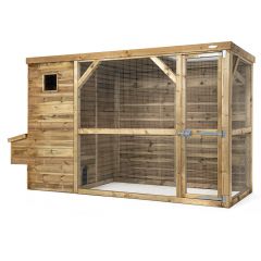 Welkoop Voldux Toon - Kippenhok met ren - Naturel - 336x125x193cm - Links aanbieding