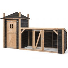 Welkoop Voldux Hooiberg Gijs - Kippenhok - Naturel - zwart - 392x150x235 cm aanbieding