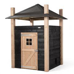 Welkoop Voldux Hooiberg Niek - Kippenhok - Naturel - zwart - 175x175x225 cm aanbieding