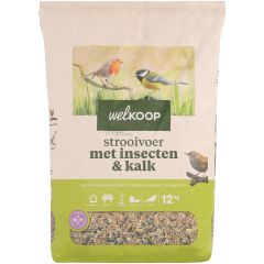 Welkoop - Strooivoer - Tuinvogelvoer - Insecten - Kalk - 12 kg