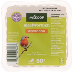 Welkoop - Gedroogde meelwormen - Tuinvogelvoer - Meelwormen - 50 gram