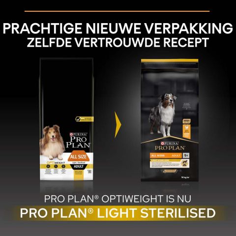PRO PLAN Light/Sterilised Adult All Size - Hondenvoer - Kip - 14 kg