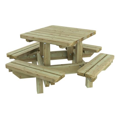 Outdoor Life Products Julia - Kinderpicknicktafel - Groen - 61x120x120 cm