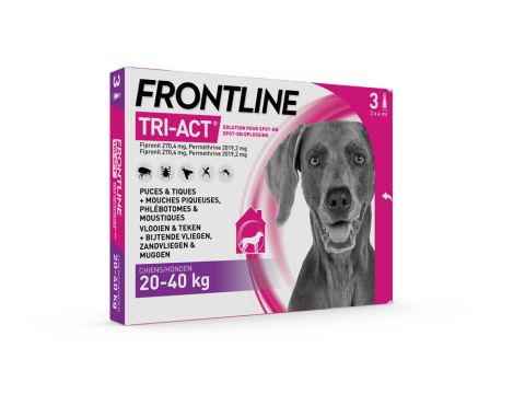 Frontline Tri-Act L - Teken en vlooienpipet - 3 pipetten - 20-40 kg