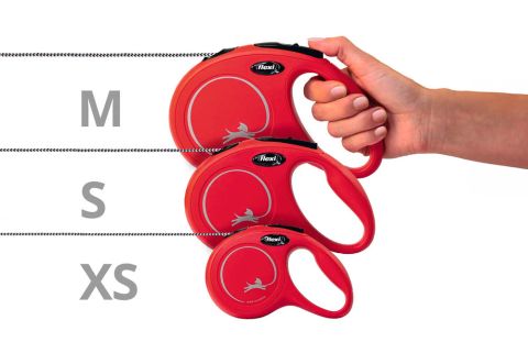 Flexi New Classic Koord - Rollijn - Hondenriem - Rood