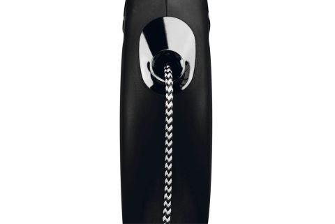 Flexi New Classic Koord - Rollijn - Hondenriem - Zwart