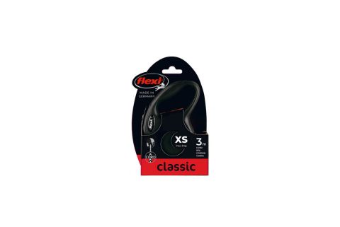 Flexi New Classic Koord - Rollijn - Hondenriem - Zwart