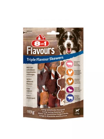 8in1 Triple Flavour Skewers - Hondensnack - 6 stuks
