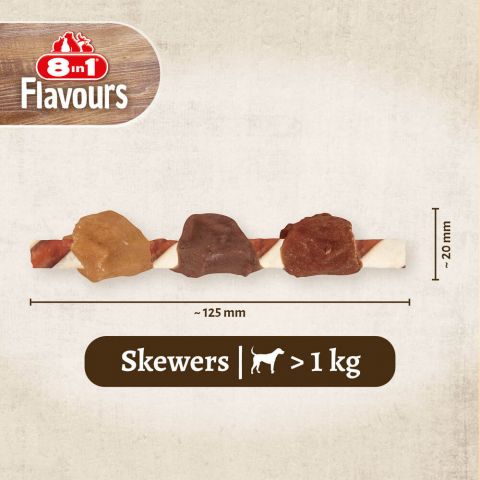 8in1 Triple Flavour Skewers - Hondensnack - 6 stuks