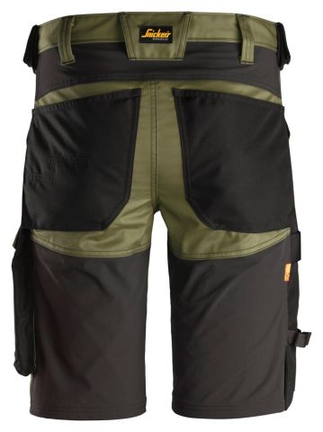 Snickers Allround 6143 Stretch - Korte werkbroek - Khakigroen/Zwart