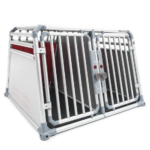 4Pets Pro 22 - Autobench - voor 2 Honden - Zilvergrijs