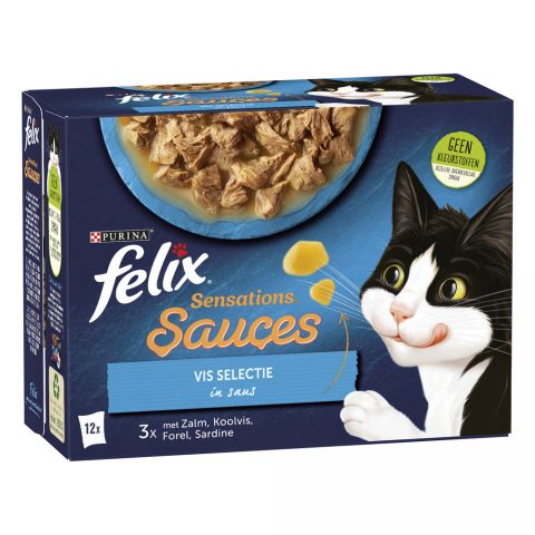 Felix Vis - Kattenvoer - Zalm - koolvis - Saus - 12x85 gram
