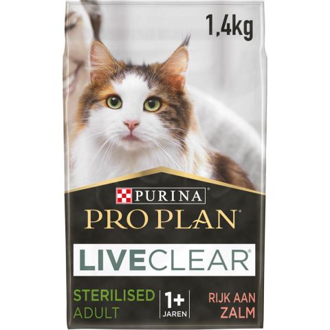 Pro Plan LiveClear Sterilised Adult - Kattenvoer - Zalm - 1,4 kg