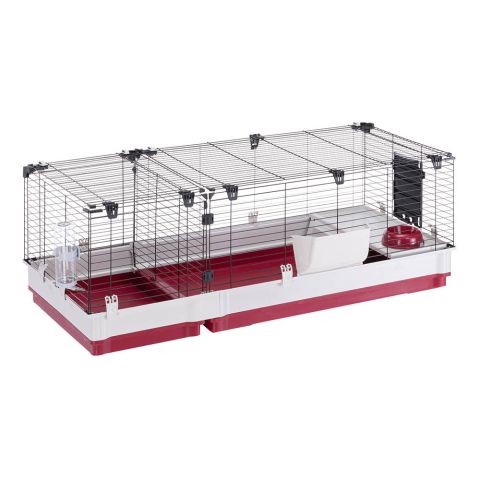 Ferplast Krolik 140   - Konijnenkooi - 142x60x50 cm - Donker rood