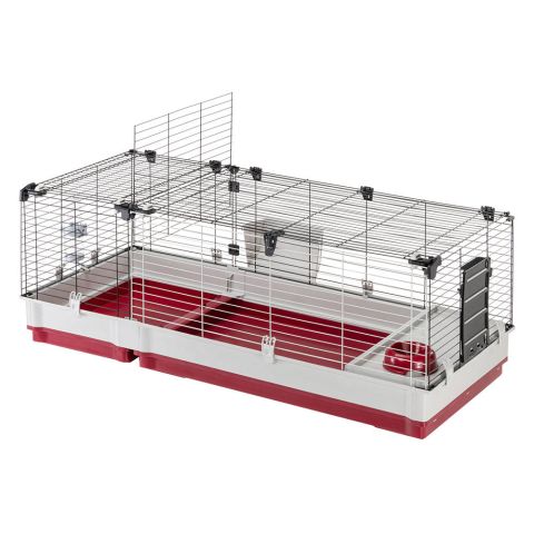 Ferplast Krolik 140   - Konijnenkooi - 142x60x50 cm - Donker rood