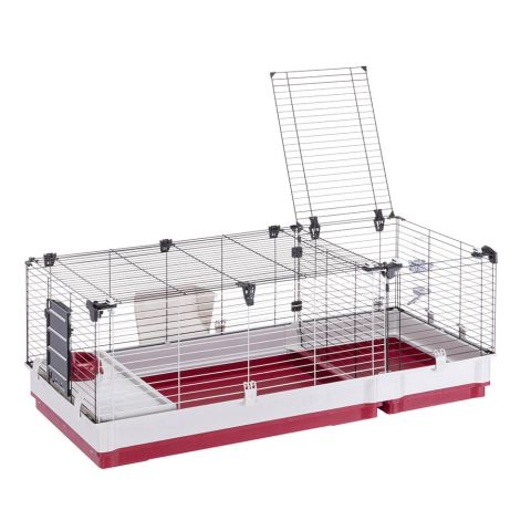 Ferplast Krolik 140   - Konijnenkooi - 142x60x50 cm - Donker rood