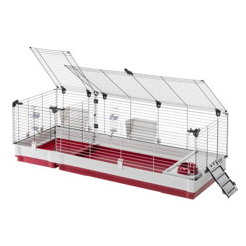 Ferplast Krolik 140 plus - Konijnenkooi - 162x60x50 cm - Donker rood