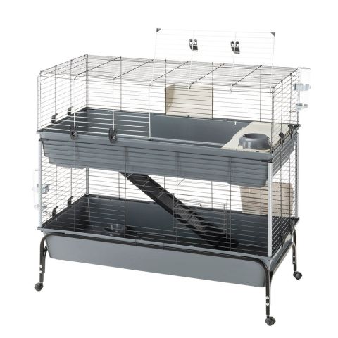 Ferplast Rabbit 120 Dubbel - Konijnenkooi - 118x58x117 cm - Grijs - 18,9 kg