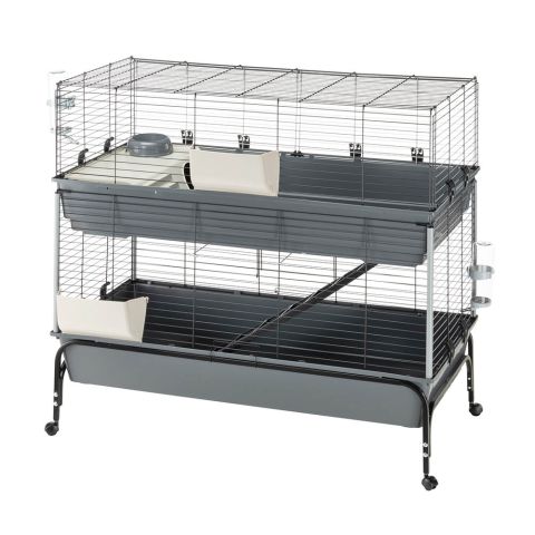 Ferplast Rabbit 120 Dubbel - Konijnenkooi - 118x58x117 cm - Grijs - 18,9 kg