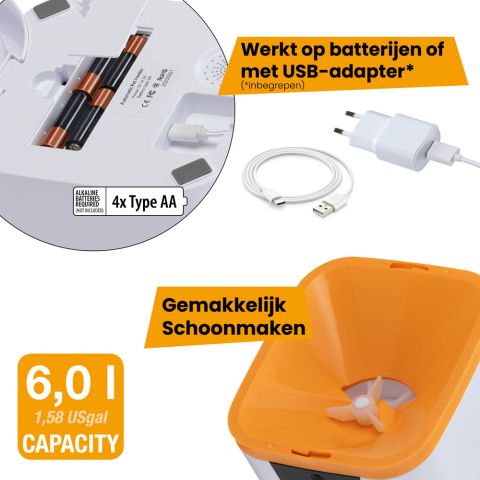 Ferplast Risto pet Smart - Automatische kattenvoerbak - 19x35x32,5 cm - Wit/Oranje