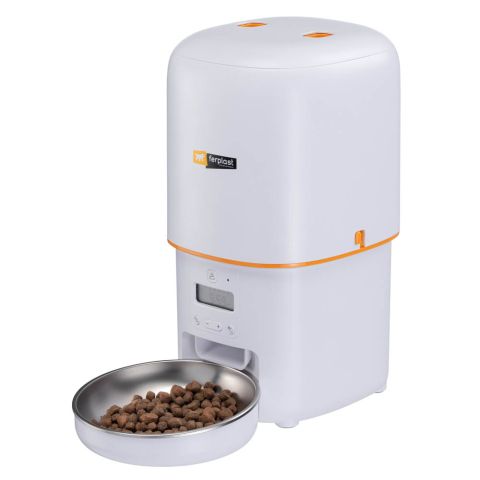 Ferplast Risto pet - Automatische kattenvoerbak - 14,5x31x31,5 cm - Wit/Oranje