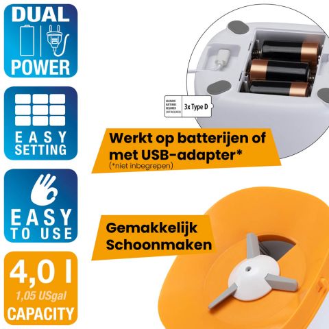 Ferplast Risto pet - Automatische kattenvoerbak - 14,5x31x31,5 cm - Wit/Oranje