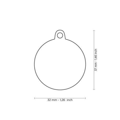 My Family Rond - Hondenpenning - Zwart - L - 32x37 mm