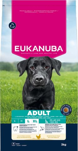 Eukanuba Adult Large/Extra Large  - Hondenvoer - Kip - 3 kg