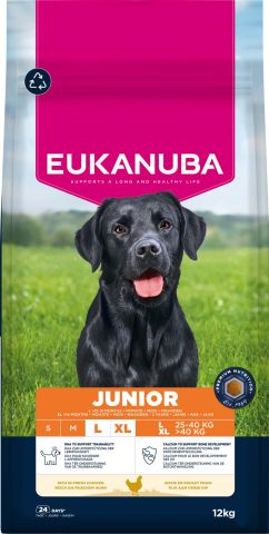 Eukanuba Junior Large/Extra Large  - Hondenvoer - Kip - 12 kg