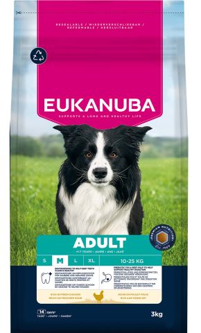Eukanuba Adult Medium  - Hondenvoer - Kip - 3 kg