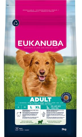 Eukanuba Adult Large/Extra Large  - Hondenvoer - Lam - 3 kg