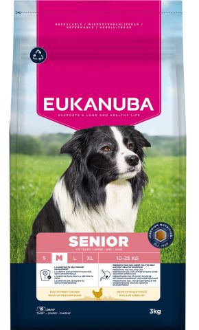 Eukanuba Senior Medium  - Hondenvoer - Kip - 3 kg
