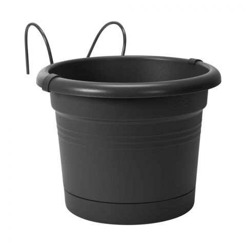 Elho Green basics All-in one met pothouder - Balkonbak - Zwart - Ø 20 cm