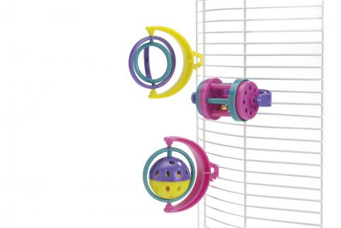 Beeztees Parkietenspeeltje met clip - Vogelspeeltje - Multi - 1 