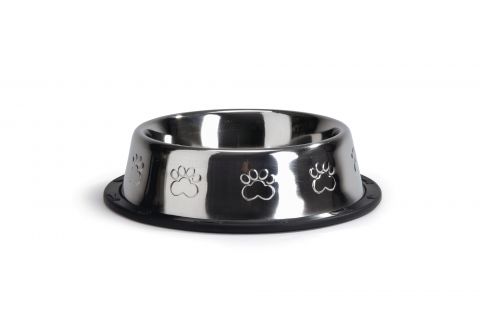 BEEZTEES RVS Voetprint - Voer & Drinkbak - Ø 18 cm - Zilver