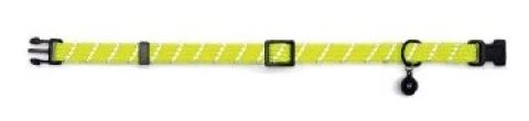 Beeztees Reflecterend met Bel - Kattenhalsband - Geel - Nylon - 10 mm