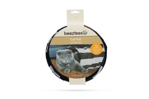 Beeztees Cruzzle - Katten tunnel - Zwart Wit - 50cm, Ø26cm