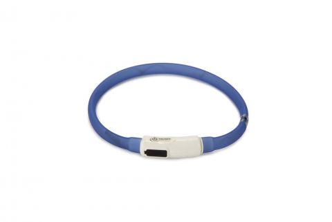 Beeztees Dogini USB - Lichtgevende Halsband  - Hond - Blauw - Siliconen - 35cm x 10mm