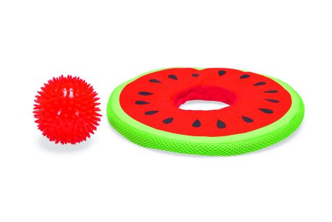Beeztees Meloen Spikie - Waterspeelgoed Hond - Rood - 25x8x8 cm