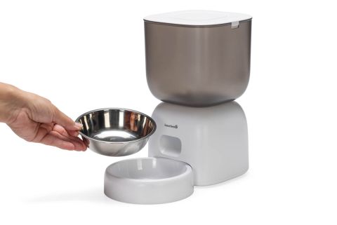 Beeztees Chris - Automatische voerbak - 3 liter - 32x32,7x8,7 cm - Wit