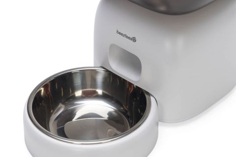 Beeztees Chris - Automatische voerbak - 3 liter - 32x32,7x8,7 cm - Wit
