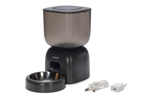 Beeztees Chris - Automatische voerbak - 3 liter - 32x32,7x8,7 cm - Antraciet