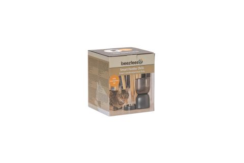Beeztees Chris - Automatische voerbak - 3 liter - 32x32,7x8,7 cm - Antraciet