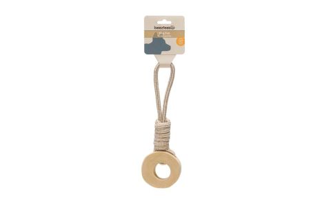 Beeztees Dirk - Flostouw - Koffiehout - Hondenspeelgoed - Hout|Wit - Medium