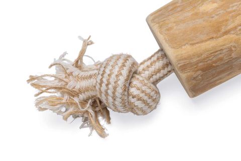 Beeztees Patries - Flostouw - Koffiehout - Hondenspeelgoed - Hout|Wit - Medium